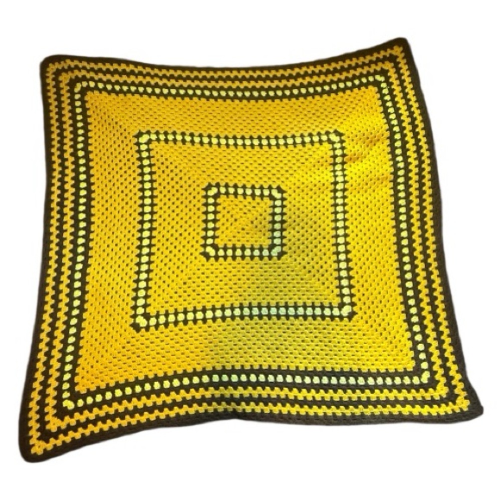 Midcentury Color Crochet Blanket Handmade